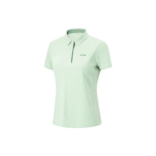 LINING Fitness Series Polo Shirts Women's Ice Fat Green