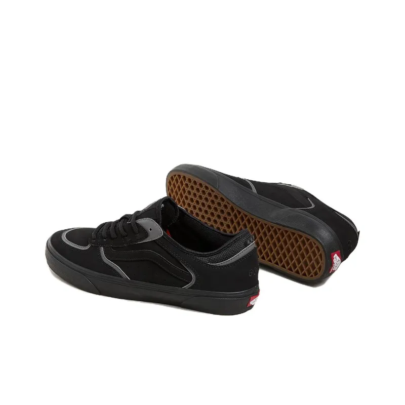 Vans Skate Rowley Anti Slip Wear Resistant Low Top Skateboard Shoes Unisex Black Gray-3