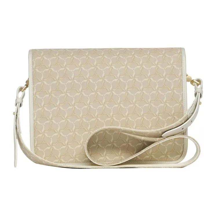 LI NING 1990 Fabric With Leather Messenger Bag Shoulder Bag Crossbody Bag Unisex Almond Khaki-3