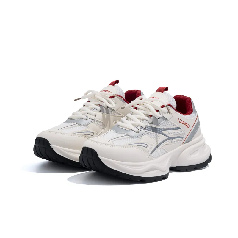 HUANQIU Shock Absorbers Low Top Chunky Sneakers Women's Red-3