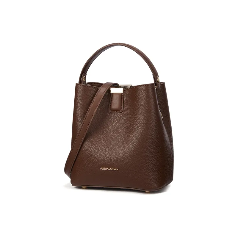 RED DRAGONFLY Cow Leather Bucket Bag Handbag Crossbody Bag Regular Women's Brown/Black/Ecru/Coffee-21