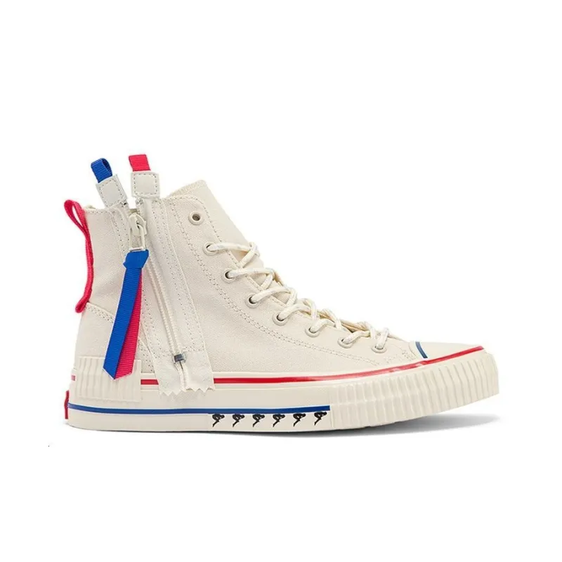 Kappa Capa Lightweight High Top Canvas Shoes Unisex Heron Feather White-1