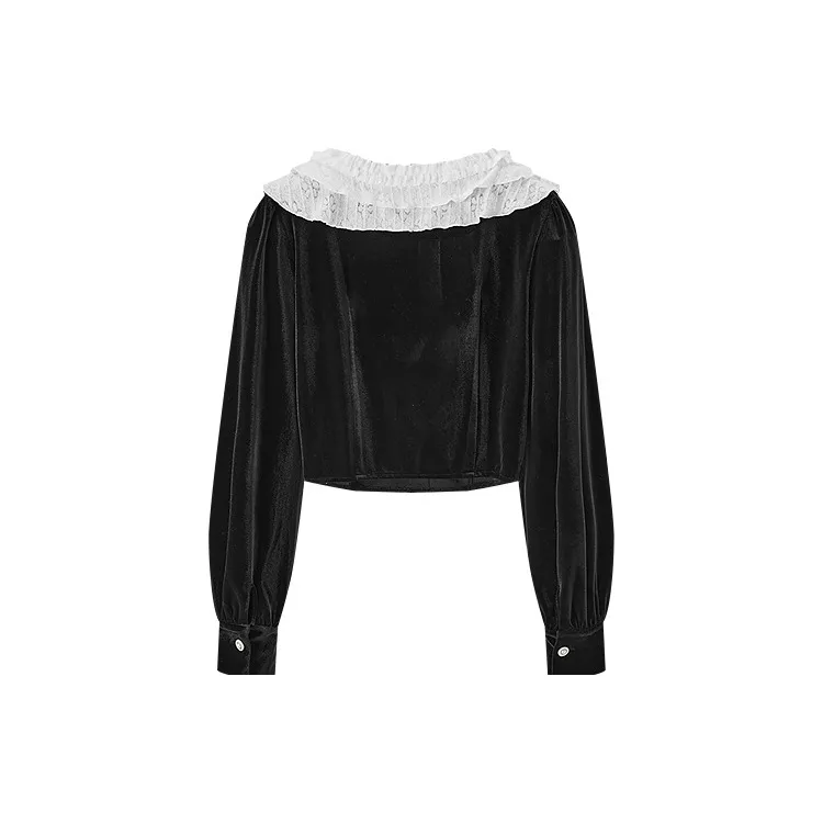 LEDIN Chiffon Shirt Women's Black-1
