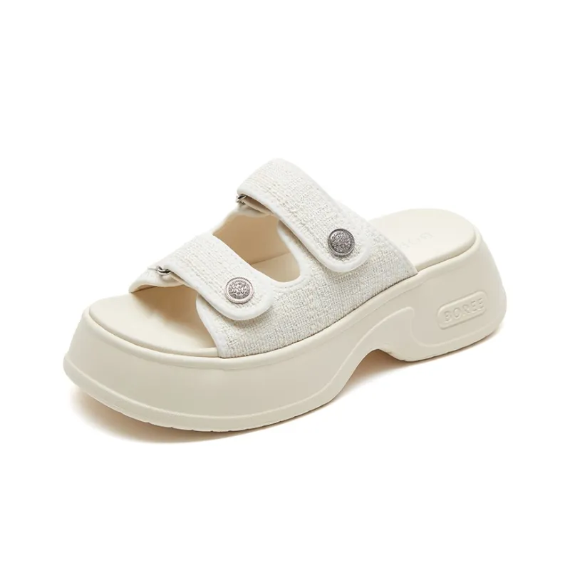 BOREE Slide Slippers Unisex Joyful White/Cool Black-1