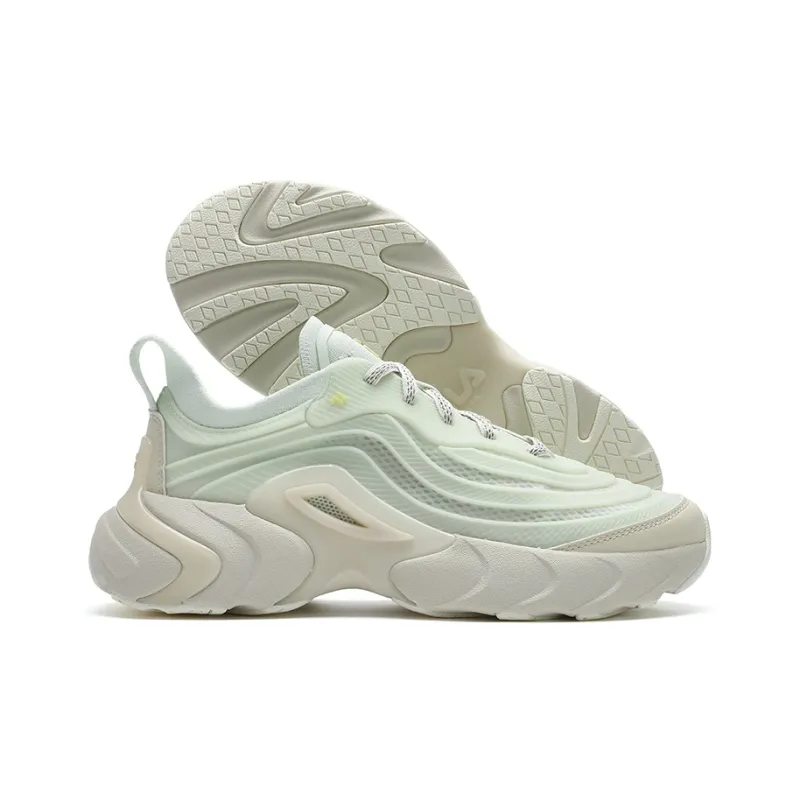 FILA FUSION Ray 4 Anti-Slip Wear-Resistant Low-Top Casual Shoes Women's White Green-2