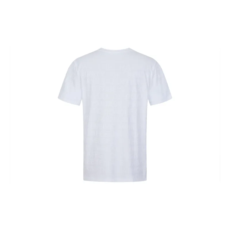 FERRE Rhinestone Totem Letter Decoration All over Print Subtle Texture Jacquard Short Sleeved T Shirt Men's-6