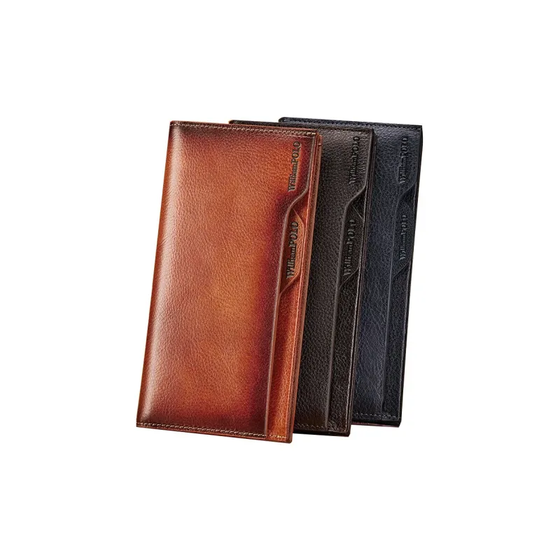 WilliamPOLO Top Grain Cow Leather Multifunction Card Holder Wallet Regular Men's Multicolor-8