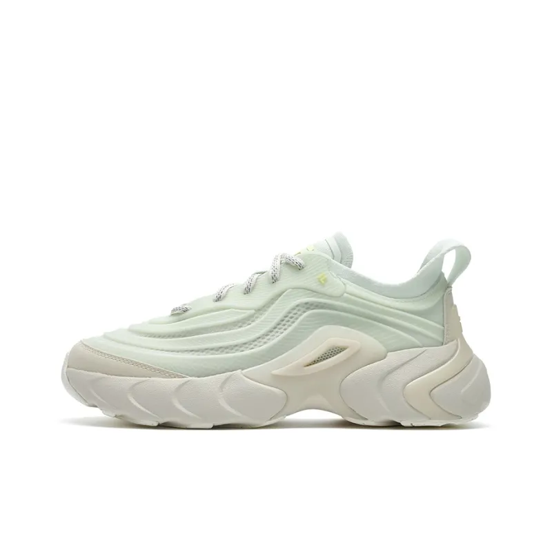 FILA FUSION Ray 4 Anti-Slip Wear-Resistant Low-Top Casual Shoes Women's White Green-0
