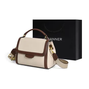 C°BANNER Cow Leather With Synthetic Leather Mom Bag, Shoulder Bag, Crossbody Bag, Handbag Regular Women's Ecru