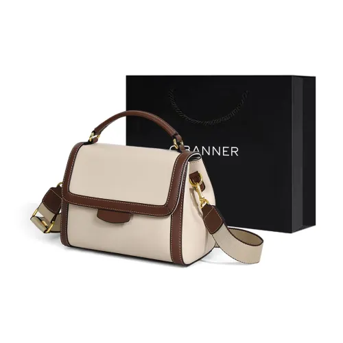 C°BANNER Cow Leather With Synthetic Leather Mom Bag, Shoulder Bag, Crossbody Bag, Handbag Regular Women's Ecru
