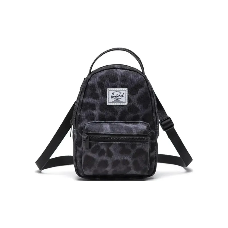 Herschel Nova Series Recycled Nylon Handbag Shoulder Bag Crossbody Bag Unisex Leopard Print Black-0