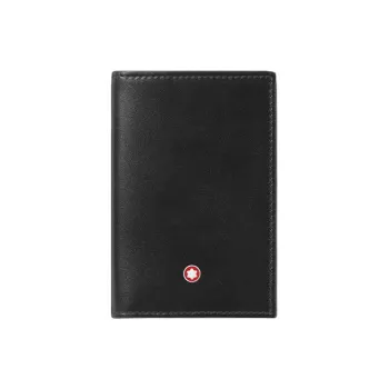 MONTBLANC Meisterstuck Cow Leather Card Holder Men's Black & Red
