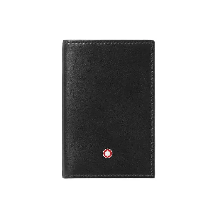 MONTBLANC Meisterstuck Cow Leather Card Holder Men's Black & Red-0