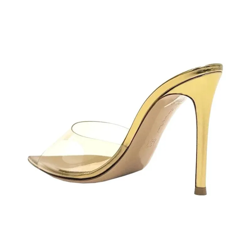 GIANVITO ROSSI Elle 105mm Metallic Mules-3