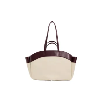 ZARA Cotton Tote Handbag Shoulder Bag Women's Ecru