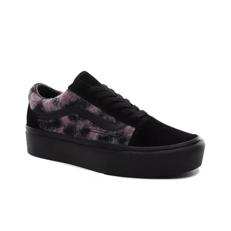 Vans Mix Leopard Old Skool Platform Black/Purple Pink Women's-2