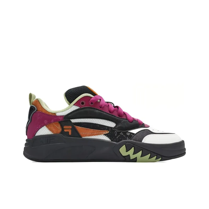 FILA Slip Resistant Low Top Vintage Basketball Shoes Women's Pink White Black-1