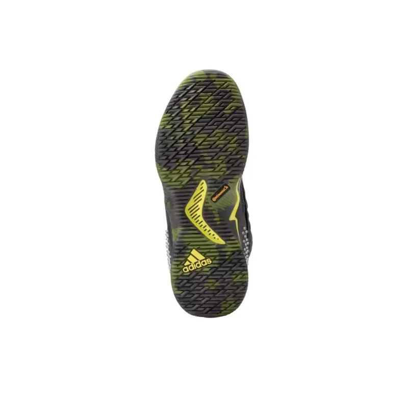Adidas Ball 365 Cushioned Slip-Resistant High-Top Basketball Shoes Men's Black Green Yellow-4