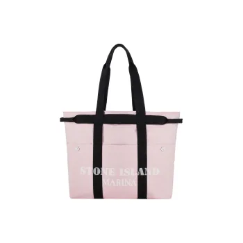 STONE ISLAND Cotton Tote Bag Shopping Bag Handbag Shoulder Bag Unisex Pink