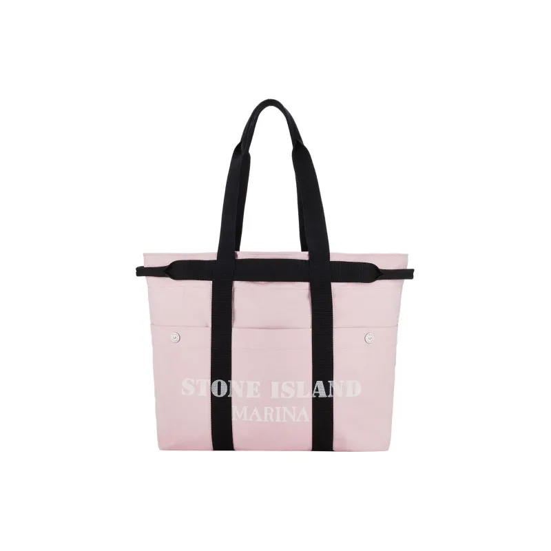 STONE ISLAND Cotton Tote Bag, Shopping Bag, Handbag, Shoulder Bag Unisex Pink-0