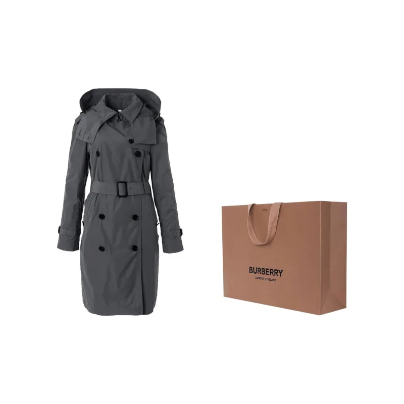 Burberry Trench Coat Women's Gray-2