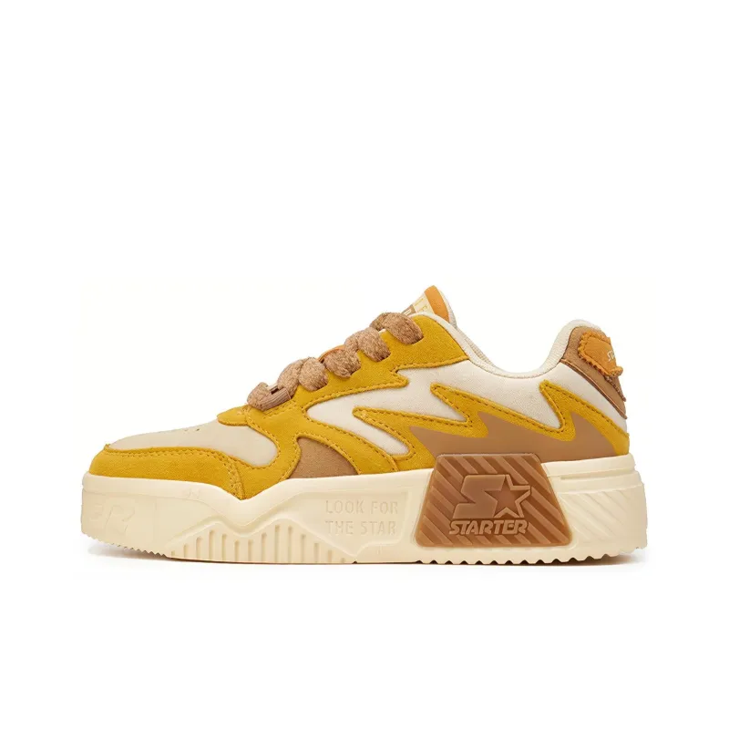 STARTER Vol Series Slip-Resistant Low-Top Skateboard Shoes Women's Mustard Yellow-0