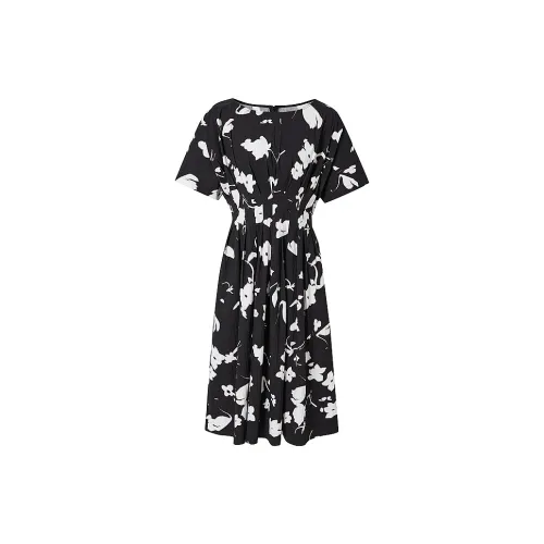 BADINA Short-Sleeved Dresses Women's Black/White Floral