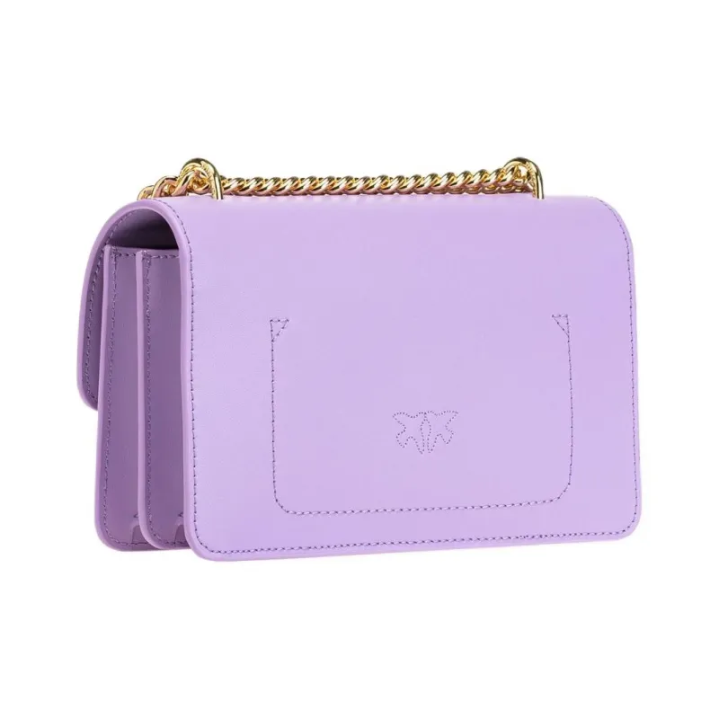 PINKO Cow Leather Crossbody One Shoulder Women's Purple-2