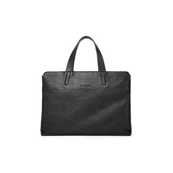 Old Man's Head Top Grain Cow Leather Handbags Briefcases Men's Black