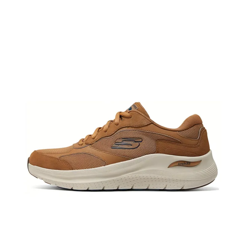 Skechers ARCH FIT 2.0 Slip Resistant Low Top Casual Running Shoes Men's Yellow Brown-0