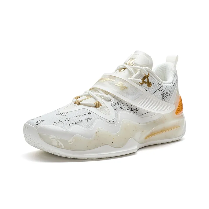 XTEP Lin's Madness 2 V2 Abrasion Resistant Low Top Basketball Shoes Men's Sail White/New Metallic Gold-2