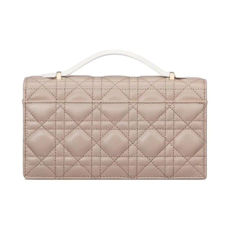 DIOR Sheepskin Shoulder Bag Crossbody Bag Mini Women's Milk White & Beige Brown-4