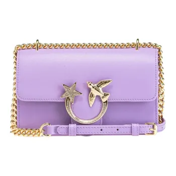 PINKO Cow Leather Crossbody One Shoulder Women's Purple