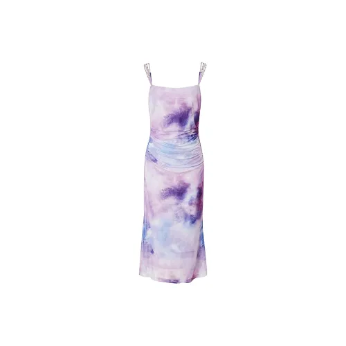 BADINA Slip Dresses Women's Purple Print