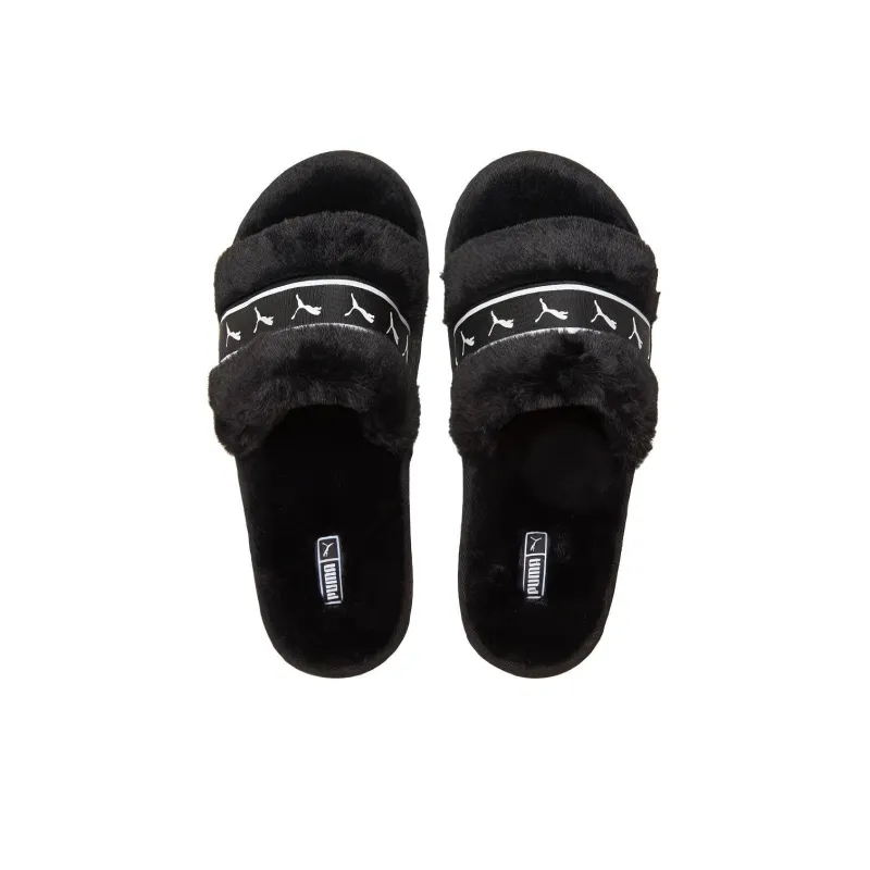 PUMA Fluff Remix Slide 'Black White' Women's-3