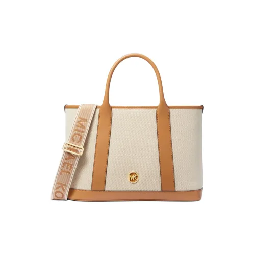 MICHAEL KORS Fabric Shoulder Bag Crossbody Bag Handbag Medium Size Women's Ecru & Peanut Color