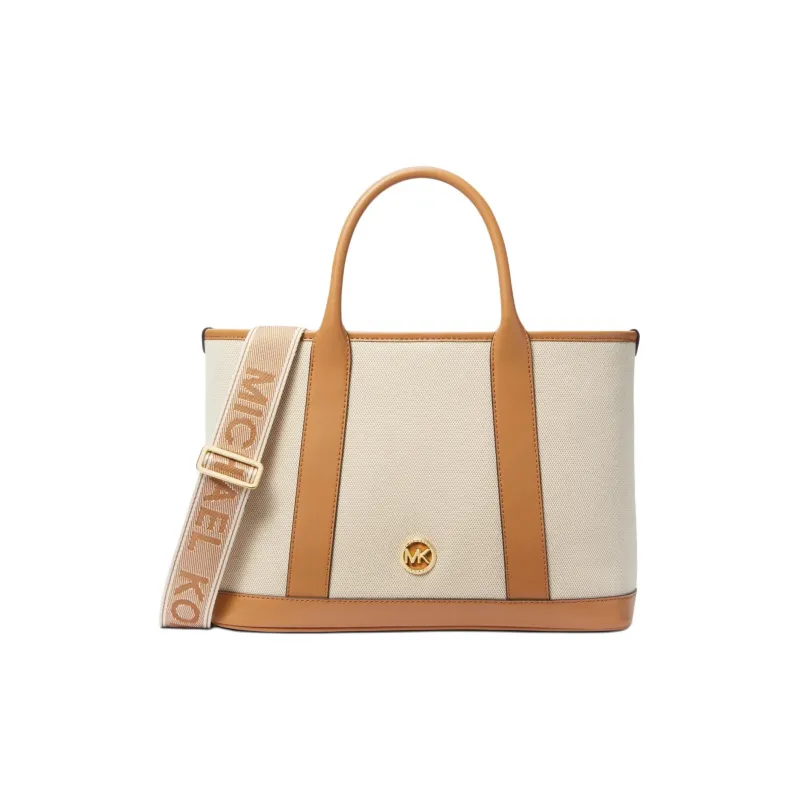 MICHAEL KORS Fabric Shoulder Bag Crossbody Bag Handbag Medium Size Women's Ecru & Peanut Color-0