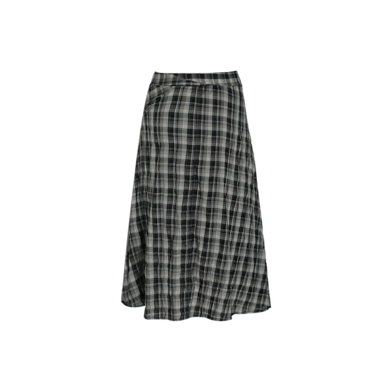 Little Pull Casual Long Skirts Women's Plaid-1