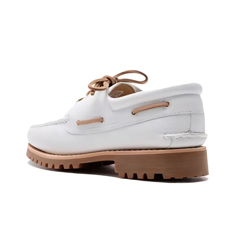 Timberland Authentic Handsewn Boat Shoes 'White Full Grain'-2