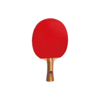 DHS T2002 Ping Pong Paddles Unisex All Wood Red Shakehand Grip