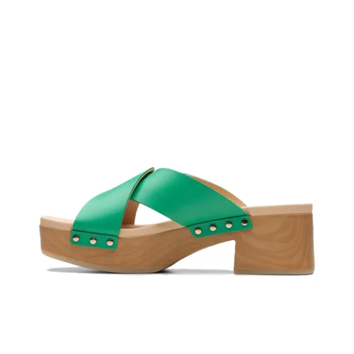 Clarks SIVANNE WALK Slide Slippers 6cm Women's Green