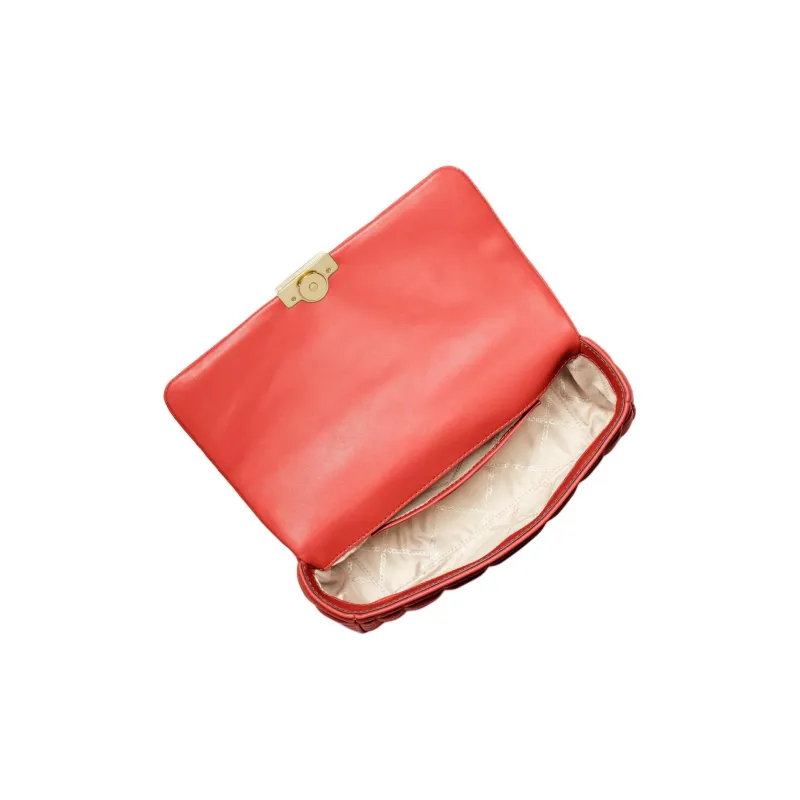 MICHAEL KORS Sheepskin One Shoulder Handbag, Crossbody Bag Large Size Women's Coral Red-1
