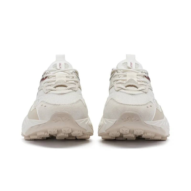XTEP Migratory Height Increasing Low Top Casual Shoes Men's Milk Tea White/Earthy Tone-5