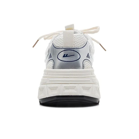 Warrior Durable Lightweight And Breathable Low Top Chunky Sneakers Women's Silver Beige Blue-3