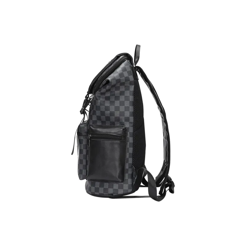 SURELAPTOP PU Laptop Backpack Large Size Unisex Checkerboard-23