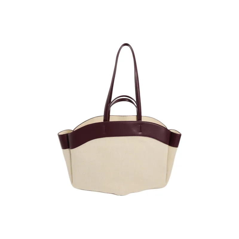 ZARA Cotton Tote Handbag Shoulder Bag Women's Ecru-2