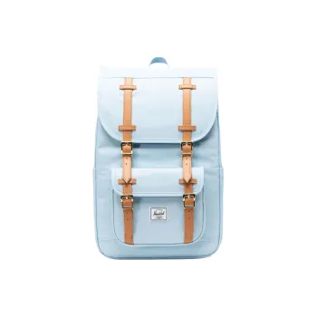 Herschel Recycled Fabric Backpack Medium Size Unisex Blue Clock-Shaped Cross-Hatching
