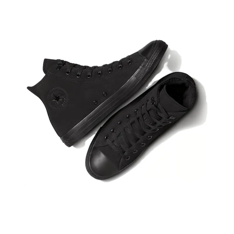Converse Chuck Taylor All Star Durable Breathable High Top Canvas Shoes Unisex Black-4