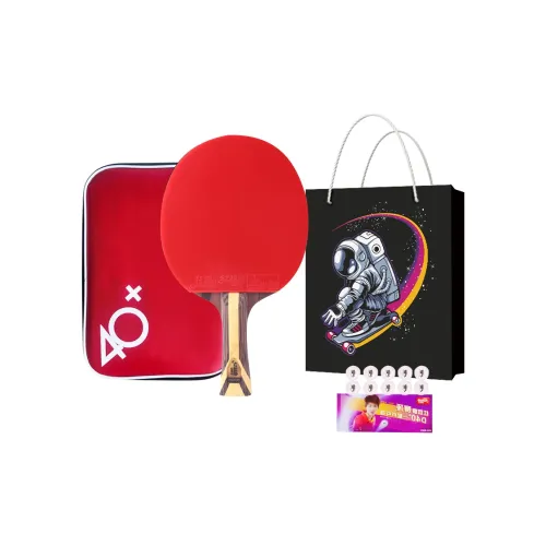 DHS Table Tennis Single Paddle Set Unisex Ebony+Aromatic Carbon Red