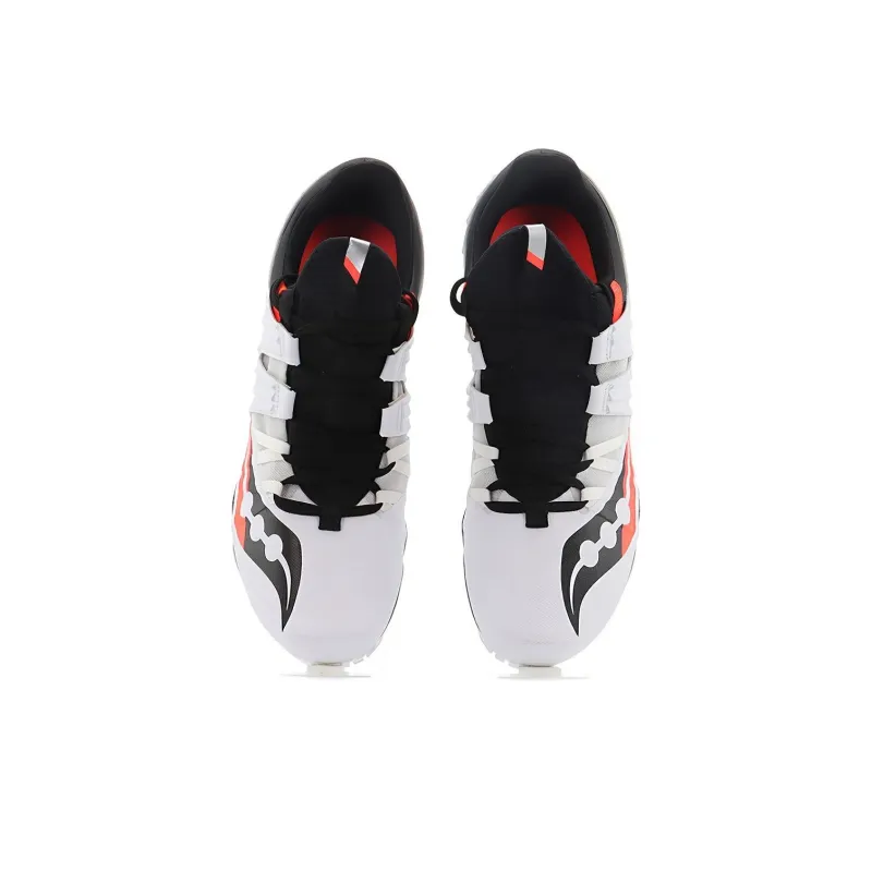 Saucony Slip Resistant Support Lightweight Low Top Running Shoes Men's White Black-3